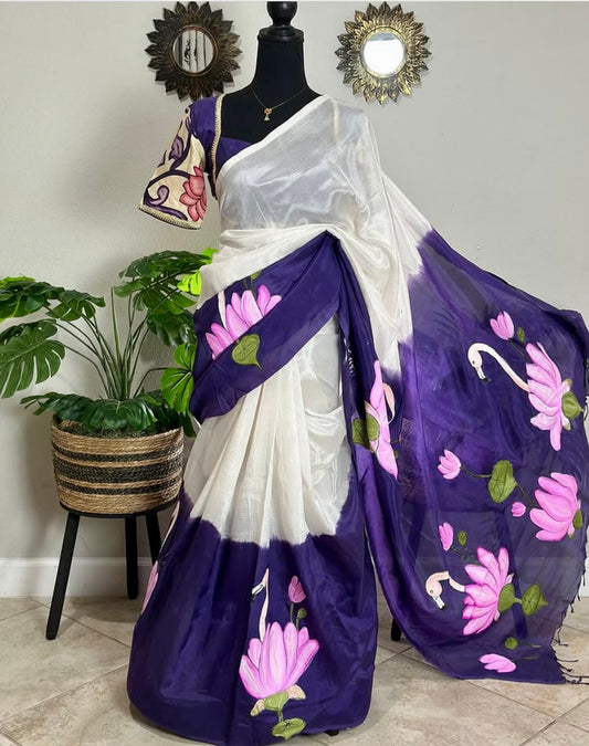 Hand painted customised saree