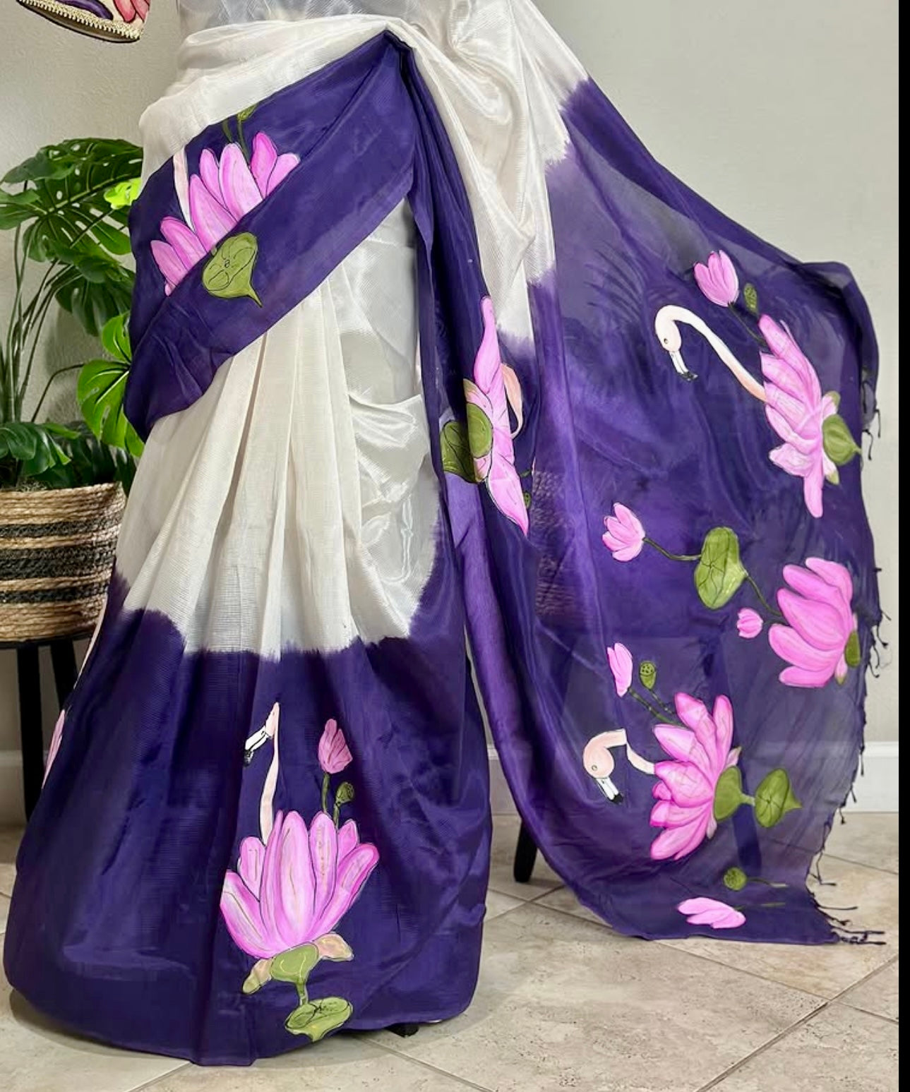Hand painted customised saree