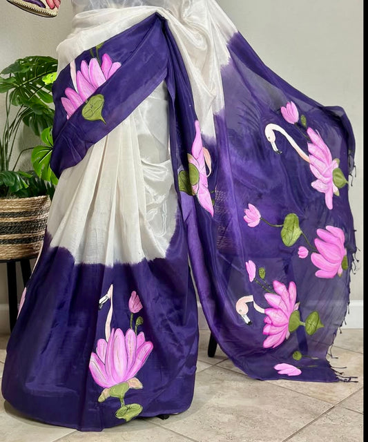Hand painted customised saree