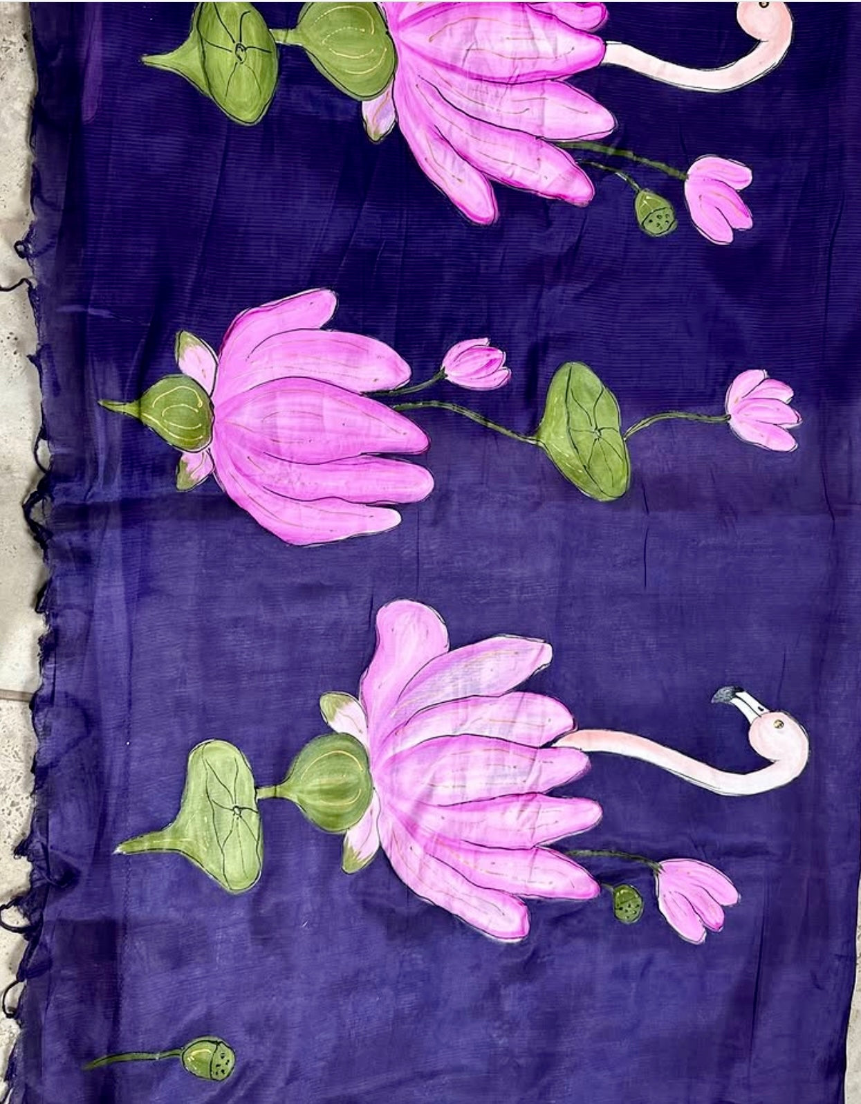 Hand painted customised saree