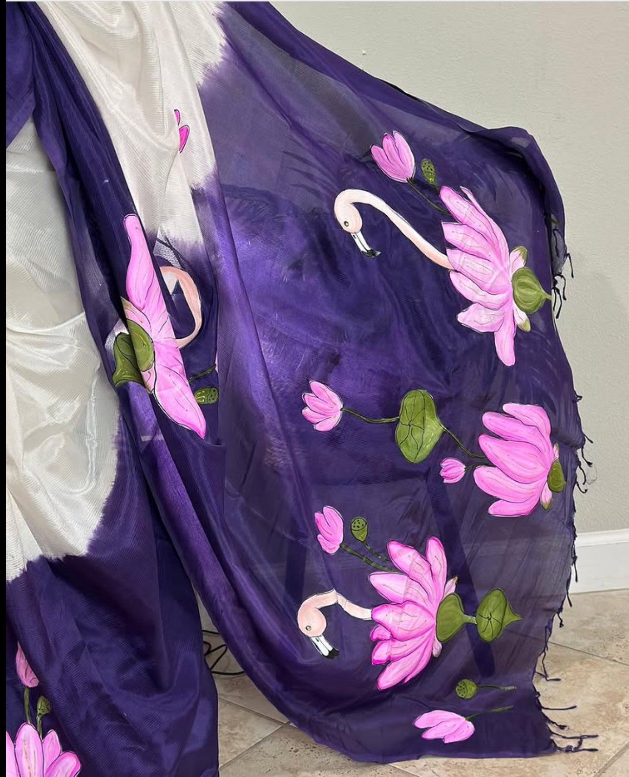 Hand painted customised saree