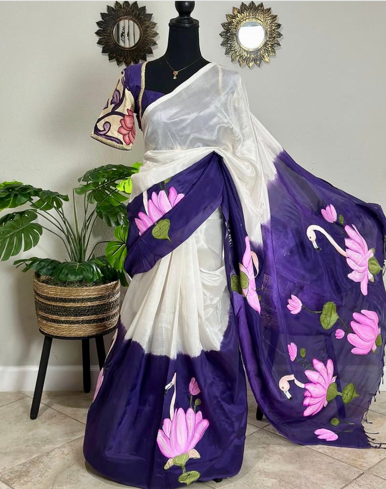 Hand painted customised saree