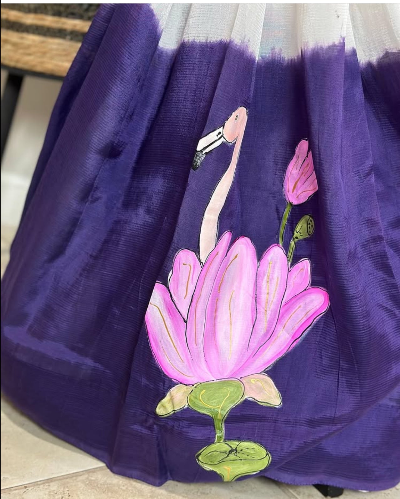 Hand painted customised saree