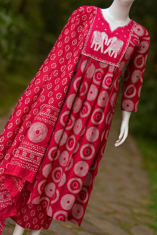 Maternity Kurta Dress with Dupatta